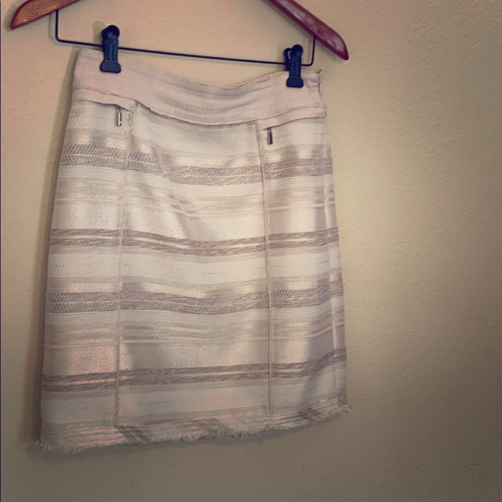 White House Black Market Exquisite cream skirt